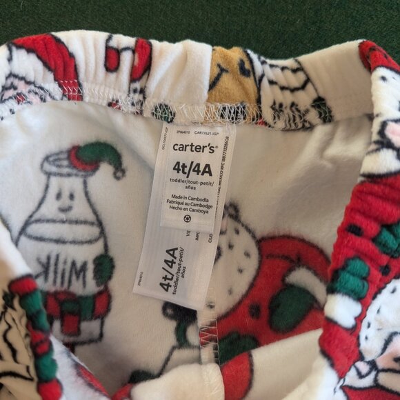 NWT Carter's Boy's Christmas Fleece Pajama Set Size 4T 💙 - Picture 7 of 7